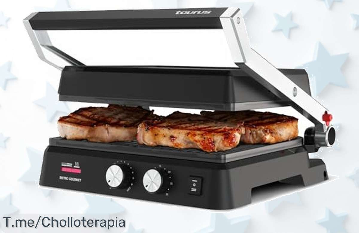 Transforma tu cocina con el grill bistro Taurus 2600W: ¡grilla y plancha en uno! Disfruta comidas rápidas y sabrosas a precio loco. ¡Compra ya antes de que se agote!