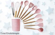 Transforma tu cocina con el super chollo del set de utensilios de silicona 12PCS y disfruta cocinando sin preocupaciones, ¡apresúrate que la oferta es limitada!