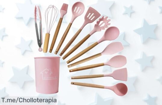 Transforma tu cocina con el super chollo del set de utensilios de silicona 12PCS y disfruta cocinando sin preocupaciones, ¡apresúrate que la oferta es limitada!