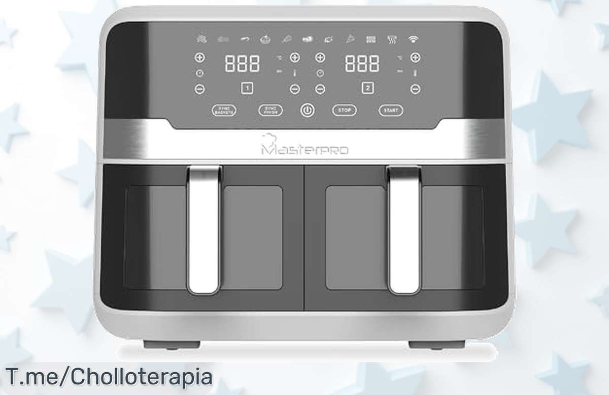 Transforma tu cocina con la MasterPRO Rocket Duo 900: freidora de aire de 9 litros que controla desde tu móvil, aprovecha este super chollo y dale sabor a tus platillos ya mismo.