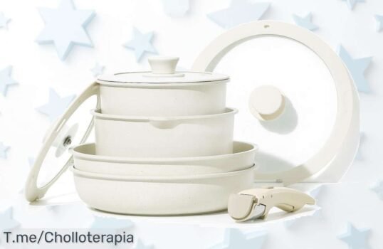 Transforma tu cocina con la batería CAROTE de 8 piezas: sartenes mágicas y mango extraíble a precio loco ¡Oferta limitada, compra ya y deslumbra en tus recetas!