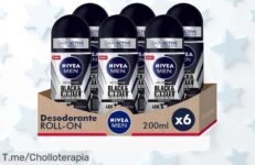 Transforma tu día con el Pack NIVEA MEN Black & White: 6 Roll On para un frescor increíble y sin manchas ¡Oferta limitada, no te lo pierdas!