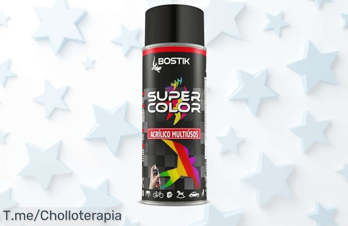 Transforma tu hogar con BOSTIK Super Color Negro Satinado, la pintura en spray de secado rápido ¡y aprovecha el descuentazo! Solo por tiempo limitado, actúa ya y no te lo pierdas.