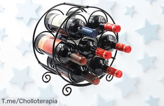Transforma tu hogar con el Estante de Metal para 7 Botellas, ideal para organizar y decorar Aprovecha este ofertón único antes de que se agote ¡No te quedes sin el tuyo!
