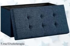 Transforma tu hogar con el Puff Almacenaje que soporta 300 kg, ideal como baúl o reposapiés ¡Aprovecha este ofertón único antes de que se agoten!