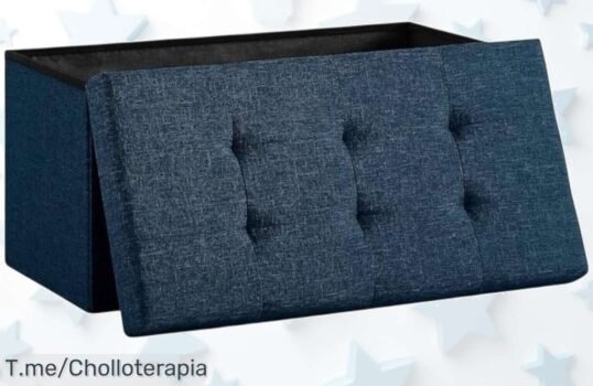 Transforma tu hogar con el Puff Almacenaje que soporta 300 kg, ideal como baúl o reposapiés ¡Aprovecha este ofertón único antes de que se agoten!