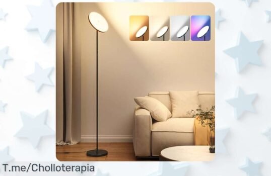 Transforma tu hogar con la Lámpara de Pie RGB LED a un precio loco, ajustable a tu gusto y con control remoto ¡No te pierdas este super chollo limitado, compra ya!