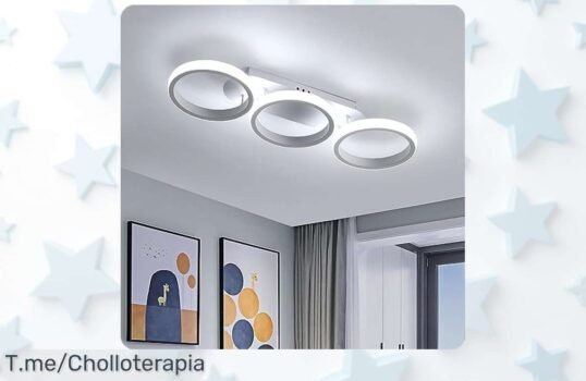 Transforma tu hogar con los 3 Anillos Lámpara de Techo LED a un precio loco, luz potente y sin parpadeos ¡No esperes más, este ofertón se acaba pronto!
