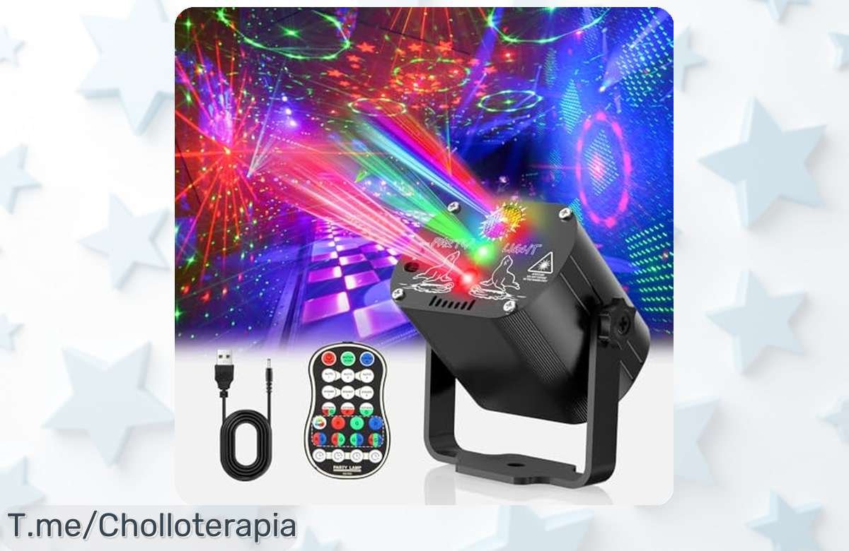 Transforma tu hogar en la mejor discoteca con luces de fiesta y 60 patrones únicos por un precio loco. ¡Aprovecha este ofertón limitado y disfruta ya de tus noches!