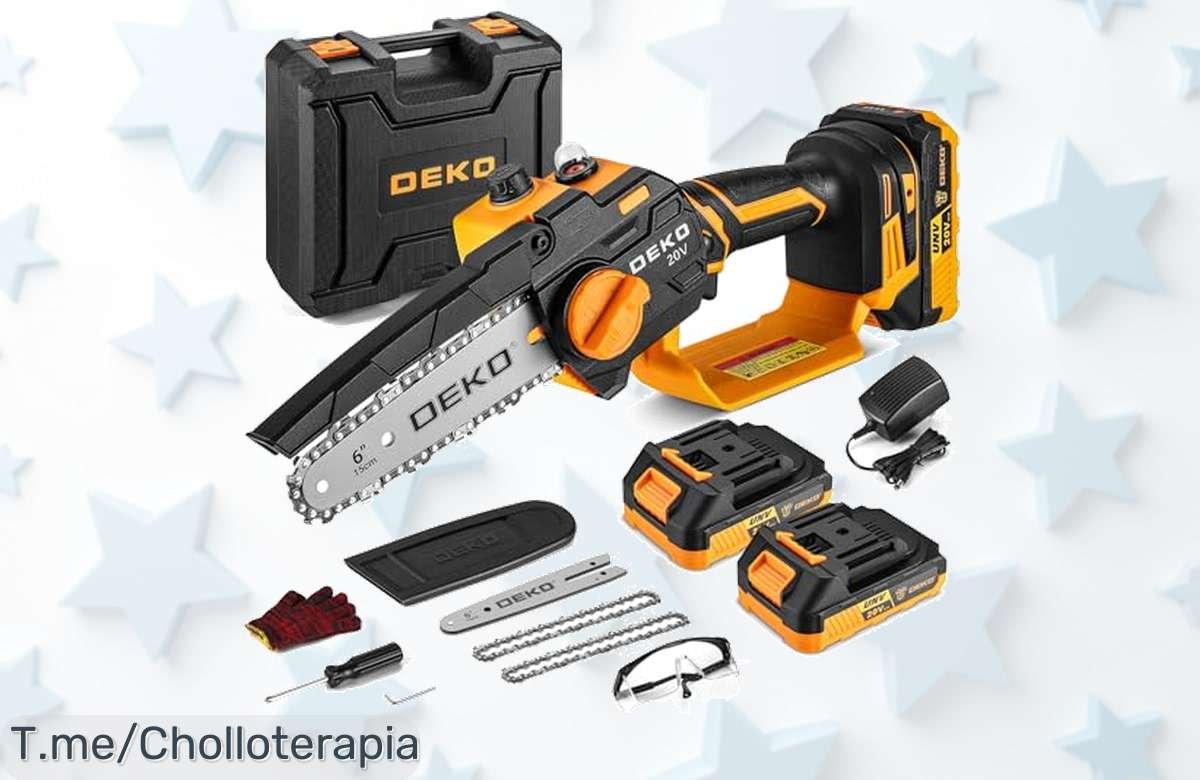 Transforma tu jardín con la Mini Motosierra DEKOPRO: ligera, potente y fácil de usar. ¡Aprovecha este super chollo antes de que se acabe!