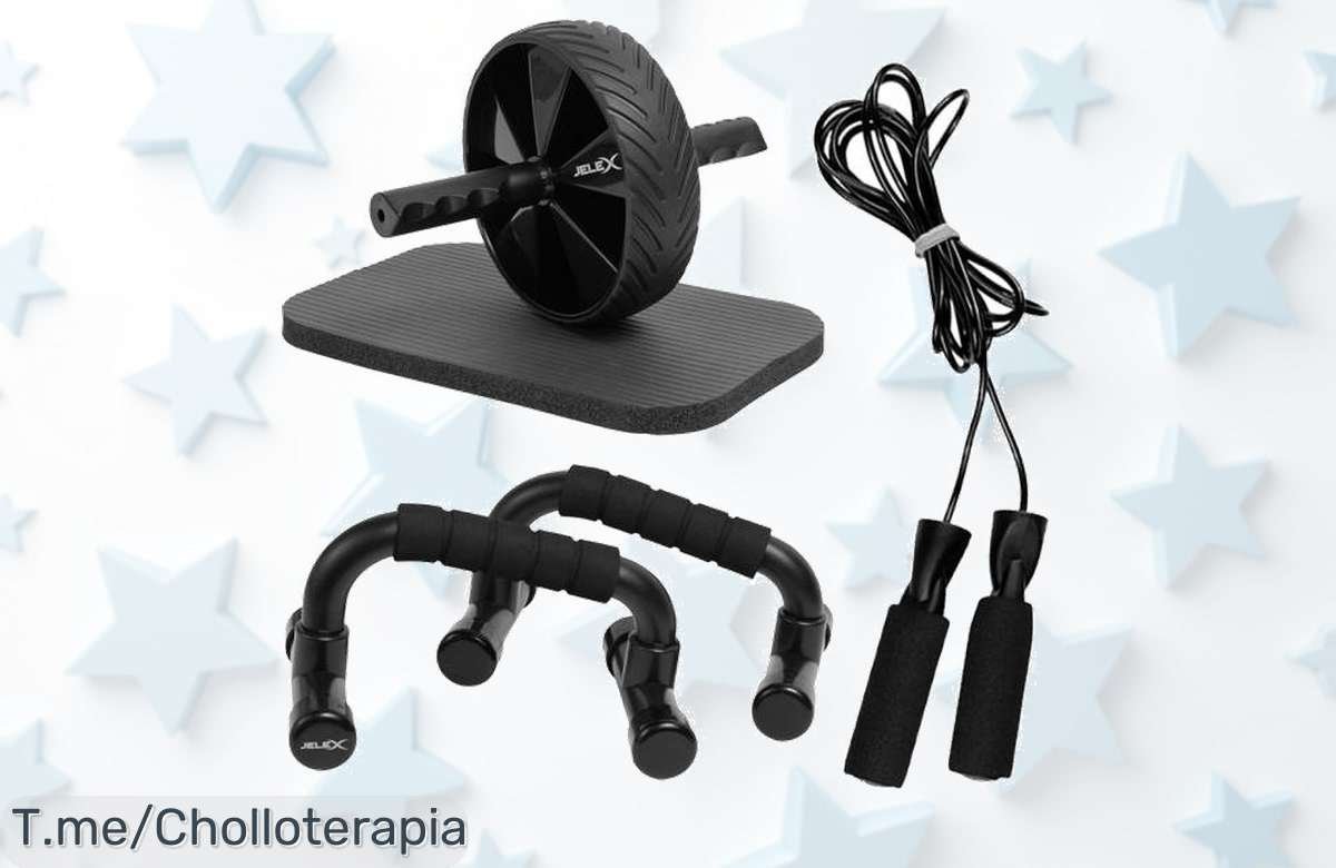 Transforma tu rutina con JELEX Workout Trio 3 en 1: agarres, cuerda y rueda abdominal. ¡Super chollo a precio loco solo por tiempo limitado! Empieza hoy mismo.