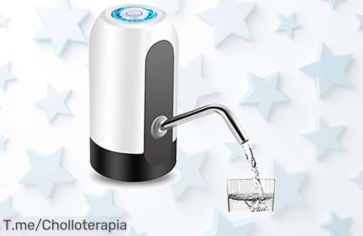 Transforma tu vida con la bomba de agua portátil eléctrica recargable por USB, perfecta para 5 galones. ¡No te pierdas este super chollo! Stock limitado, actúa ya.