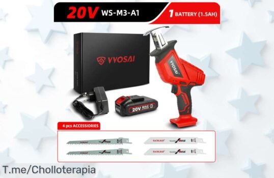 Transforma tus proyectos con la VVOSAI-Sierra, el sable eléctrico de velocidad ajustable en un super chollo ¡Compra ahora y no te pierdas este descuentazo limitado!