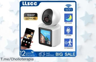 Aprovecha el super chollo de la Cámara LLSEE Wifi 1080P con visión 360° y cuida tu hogar con video nítido, ¡compra ya antes que se agote esta oferta nunca vista!