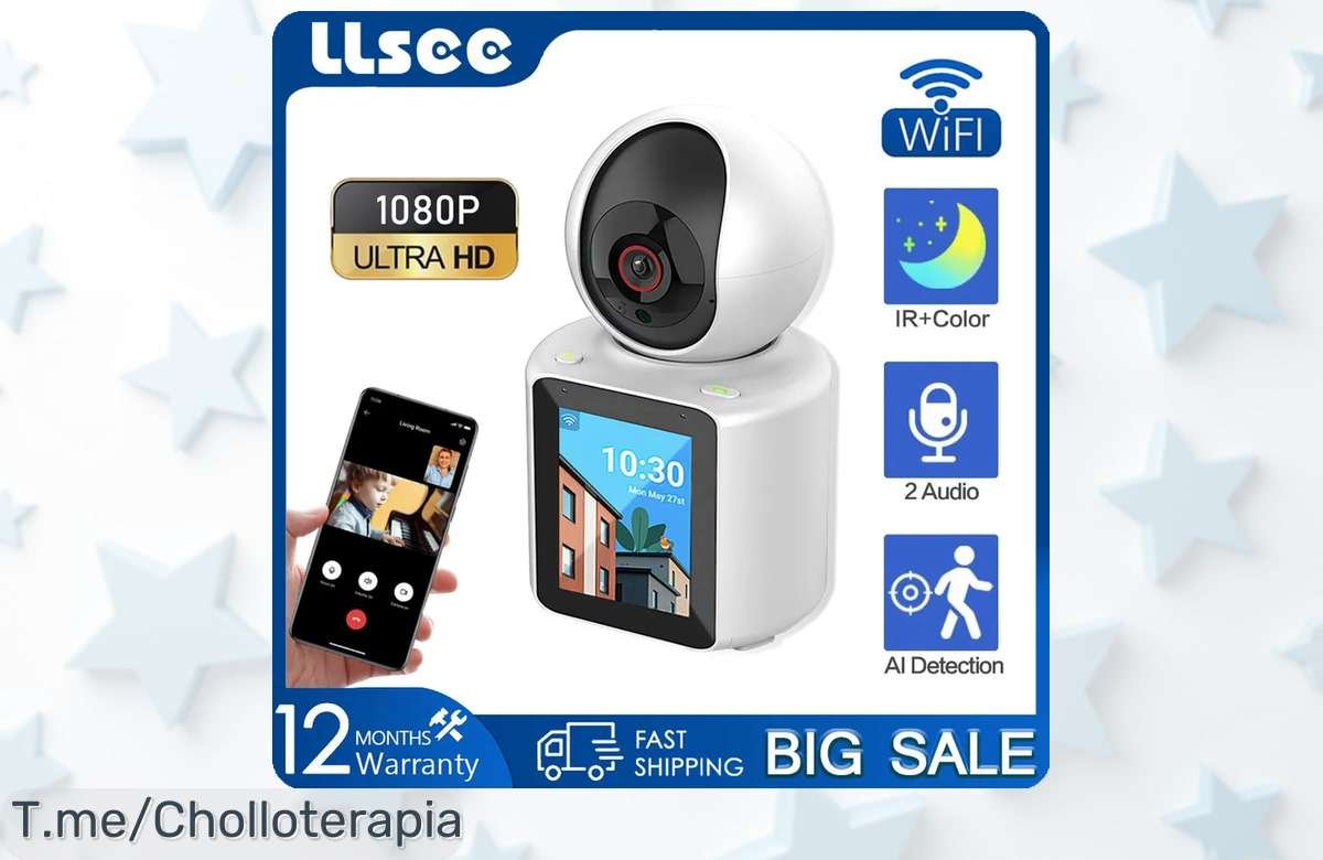 Aprovecha el super chollo de la Cámara LLSEE Wifi 1080P con visión 360° y cuida tu hogar con video nítido, ¡compra ya antes que se agote esta oferta nunca vista!