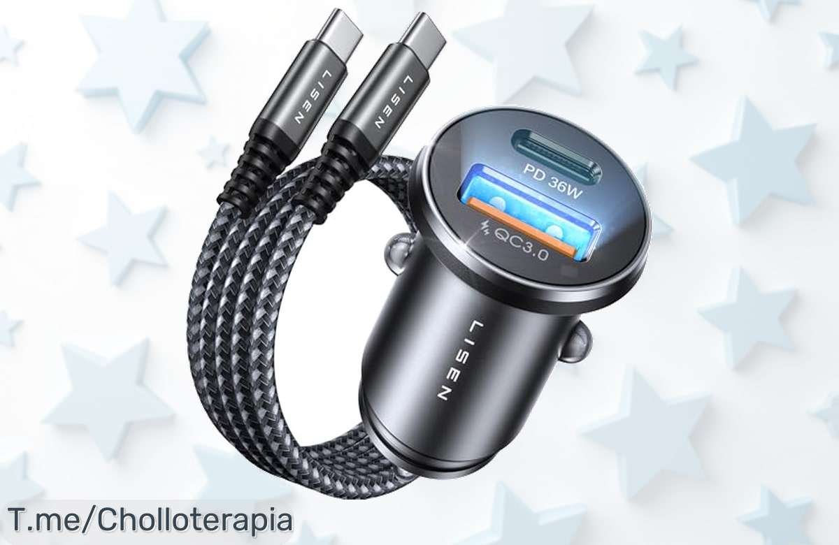 Aprovecha este ofertón y carga tu dispositivo a toda velocidad con nuestro cargador de coche 54W, ¡chollo limitado que no puedes dejar escapar!