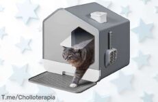 Arenero cubierto para gatos con bandeja extraíble y filtro a un precio loco, ¡un ofertón que tu peludo merece! No pierdas esta oportunidad limitada y compra ya