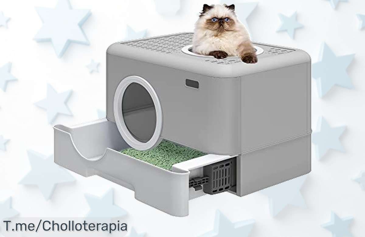 Arenero para gatos a precio loco, ¡no dejes pasar este ofertón con bandeja extraíble y pala! Haz feliz a tu minino antes que se agote, compra ya el super chollo.