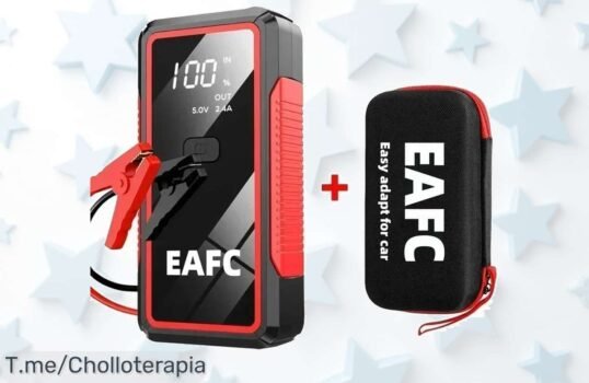 Arrancador de batería EAFC 12V: Tu salvación en emergencias con hasta 2000A Aprovecha este super chollo y consigue el tuyo ya antes de que se agote ¡No te lo pierdas!