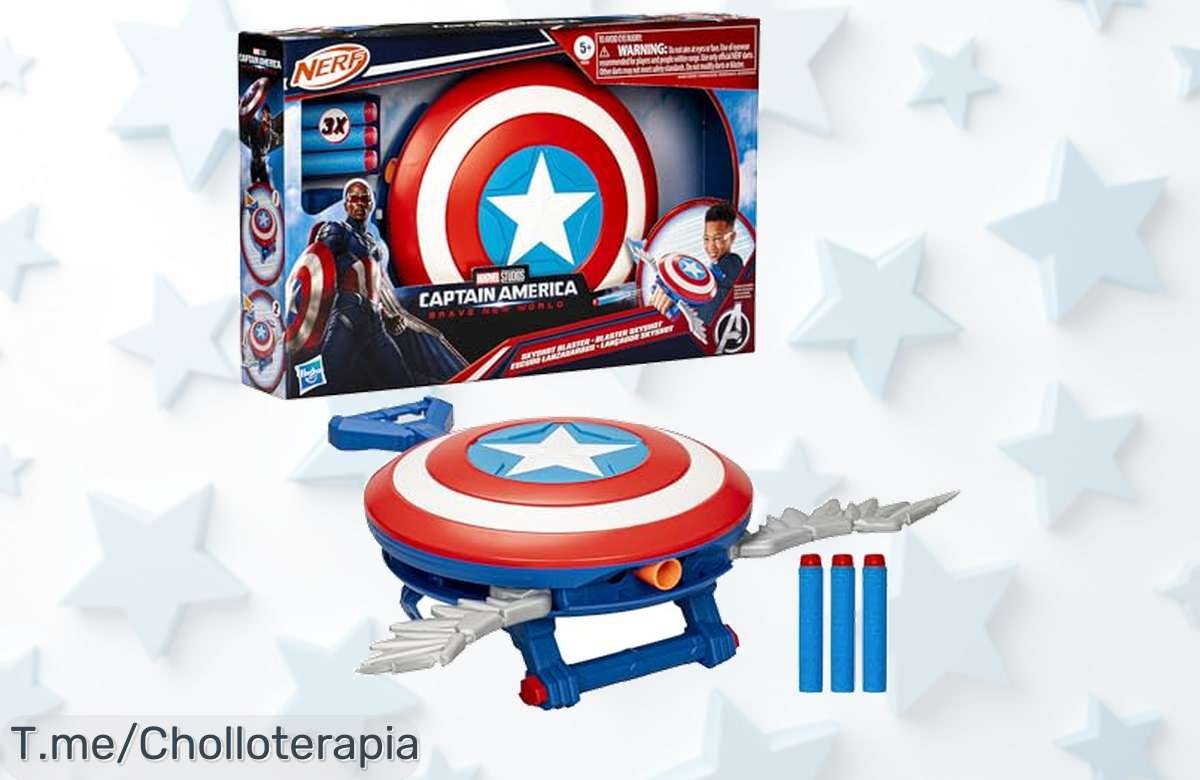 Atrapa el escudo lanzadardos de Captain America: un super chollo para aventuras épicas y dardos siempre listos. ¡No te quedes sin él, compra ahora antes de que se acabe!