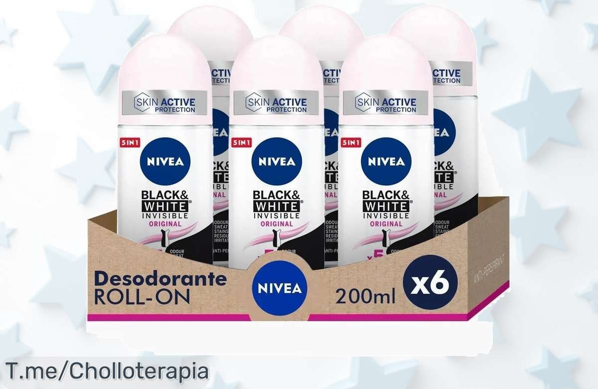 Atrapa el frescor con nuestro pack ahorro de 6 desodorantes NIVEA Black & White Invisible, disfruta de un super chollo que no dejará manchas. ¡Compra ya y siente la diferencia!