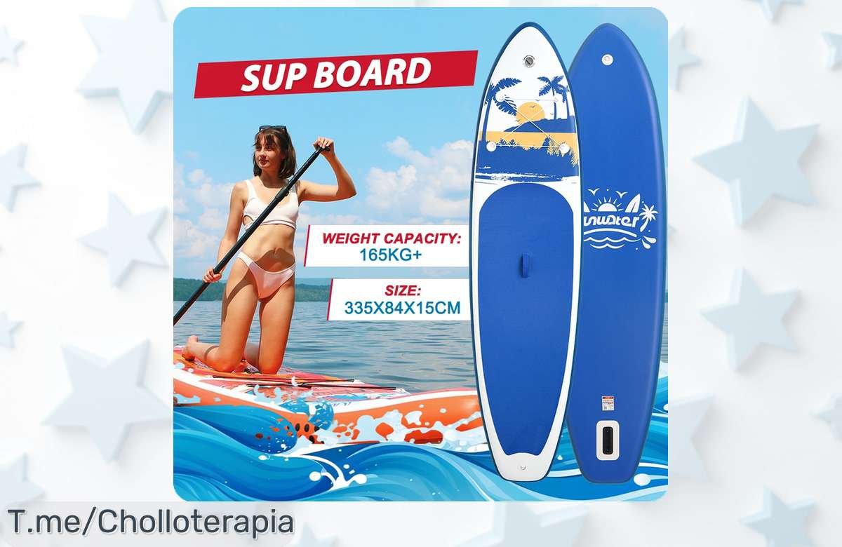 Atrapa la diversión este verano con la tabla FunWater inflable a un precio loco, ¡super chollo! Aprovecha el descuento brutal y comienza tu aventura acuática ya antes de que se agoten.