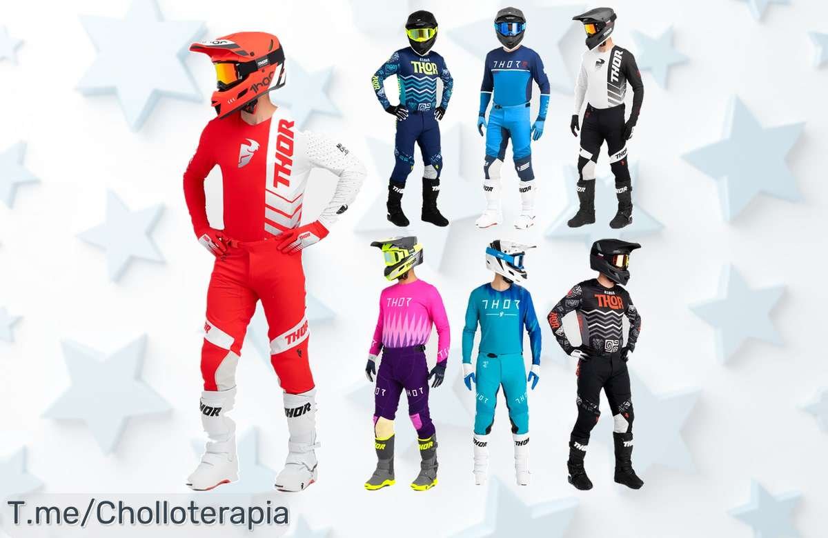 Atrapa tu adrenalina con el Conjunto Thor MX 2025, un diseño nunca visto que te hará brillar en cada carrera. ¡Aprovecha el descuentazo y compra ahora antes de que se acabe!