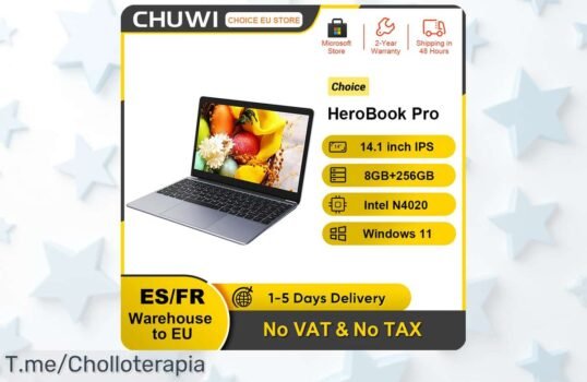 Atrévete a tener el CHUWI HeroBook Pro con pantalla FHD y 8 GB de RAM a un precio loco, ¡ofertón limitado que no puedes dejar escapar! Compra ahora antes que se agote
