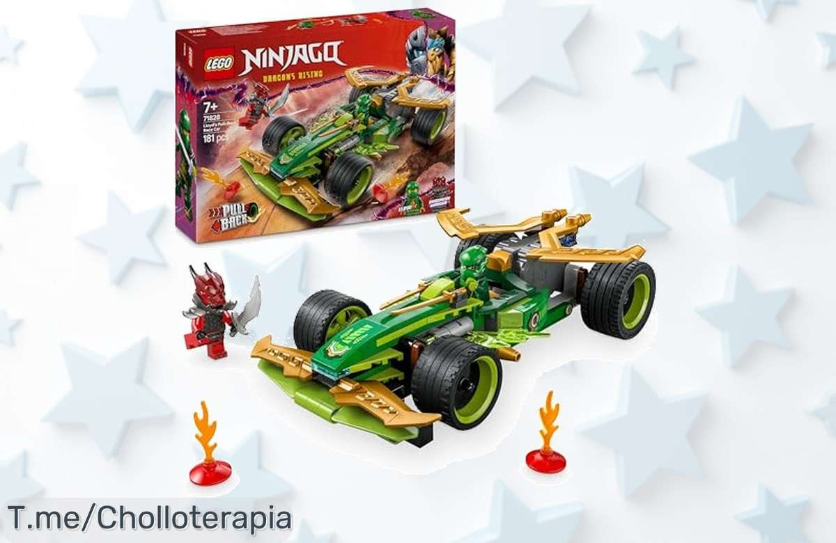 Aventura Ninjago a toda velocidad con el coche de carreras de Lloyd, incluye 2 minifiguras y armas ¡No te quedes sin este super chollo! Corre antes que se agoten ya.