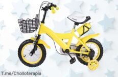 Bicicleta Infantil Amarilla 12 Pulgadas: Ofertón único que hará reír a tus peques en aventuras seguras, ¡aprovecha este super chollo y compra ya antes de que se agote!