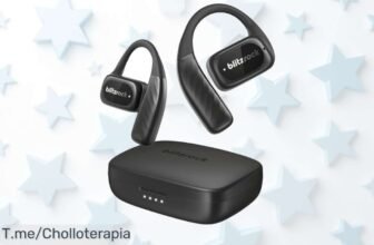 BlitzRock Auriculares Open Ear Bluetooth 54 a un precio loco con 28 horas de música clara: ¡aprovecha este ofertón antes que se agoten!