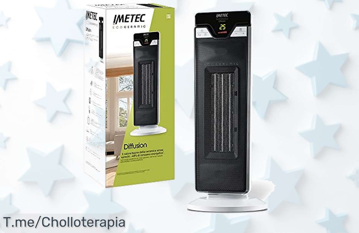 Calefactor oscilante Imetec: Disfruta del calor como nunca antes con 6 temperaturas y temporizador ajustable a un precio loco. ¡Aprovecha este super chollo, oferta limitada!