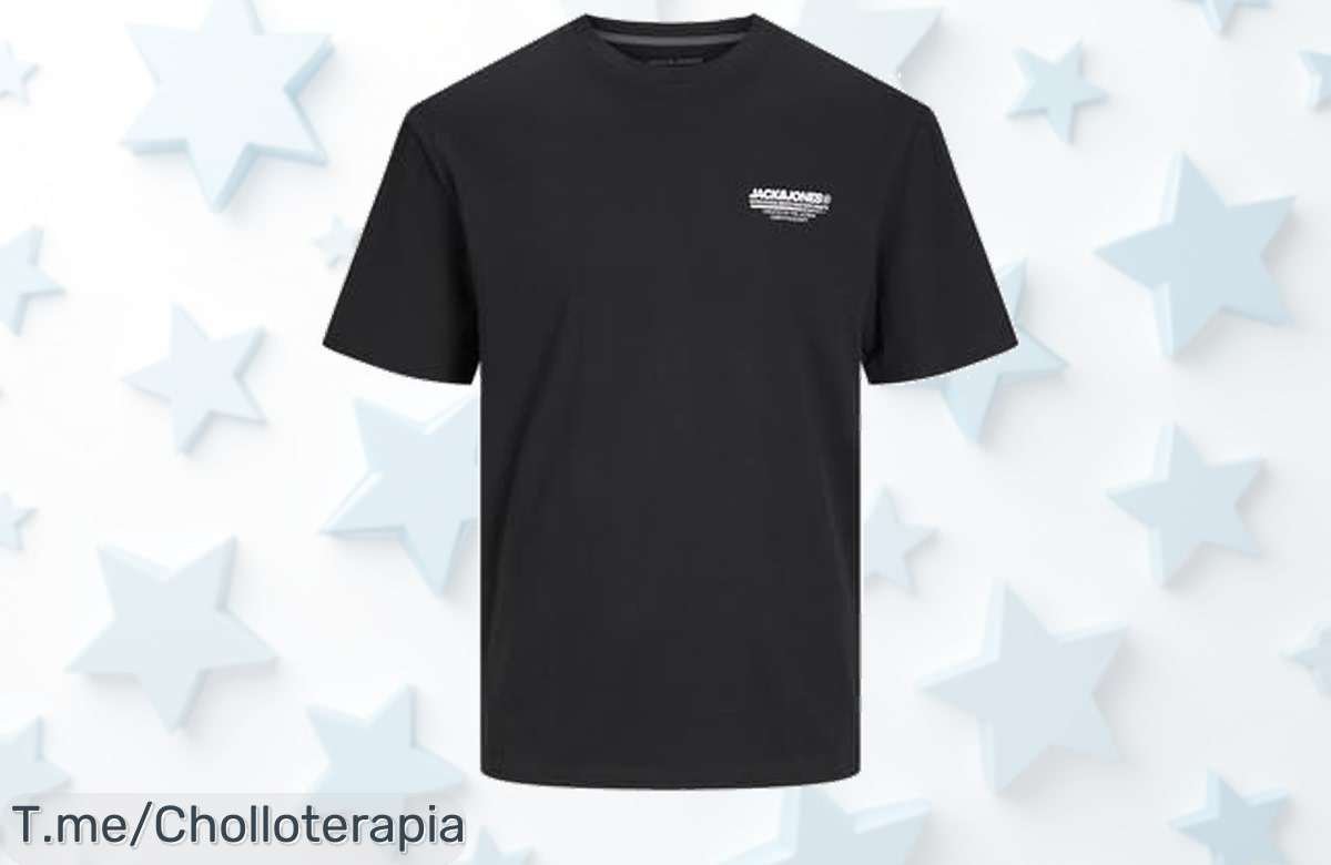 Camiseta JACK & JONES Jjolive de suave algodón y estampado espectacular a precio loco, un super chollo que se agota rápido. ¡No te la pierdas, compra ya!