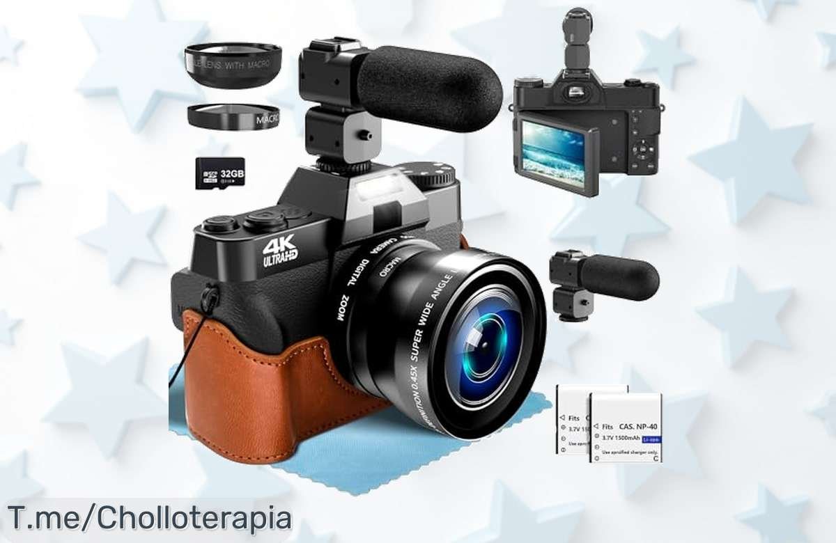 Captura momentos increíbles con nuestra cámara 4K de 56MP y lente macro a un precio loco, ¡ofertón limitado que no puedes dejar pasar! Hazla tuya ahora y sorpréndete.