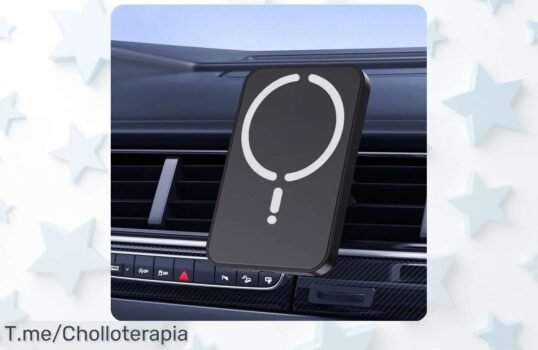 Cargador inalámbrico magnético de coche 15W: Super chollo para tu iPhone con Magsafe, carga rápida y soporte ideal ¡Aprovecha este ofertón antes que se acabe!