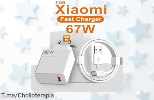 ¡Cargador rápido USB de 67W con cable Turbo a precio loco! Aumenta la carga de tu Xiaomi al instante y no te quedes sin energía Oferta limitada, ¡compra ya y asegúrate el tuyo!