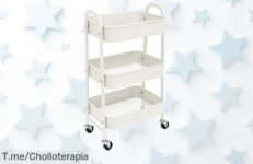Carro de Almacenamiento de 3 Niveles a Precio Loco: Organiza Tu Espacio Con Estilo y Rapidez, Aprovecha Este Chollo Único Antes Que Se Acabe ¡Compra Ya!