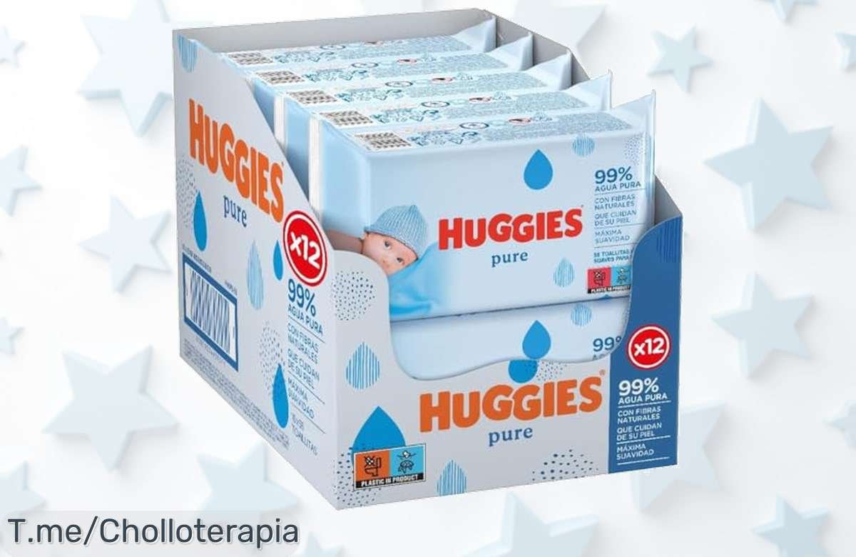 Consigue Huggies Pure Toallitas para Bebé en un super chollo: 12 Packs ultra suaves y seguros. ¡Cuida su piel con este ofertón único y haz tu pedido ya!