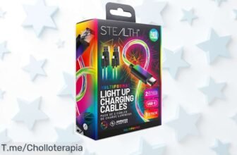 Consigue el STEALTH Cable USBC de 2m con efecto LED arcoíris a un precio loco y nunca visto, ¡cómpralo ya antes de que se agote esta oferta brutal!