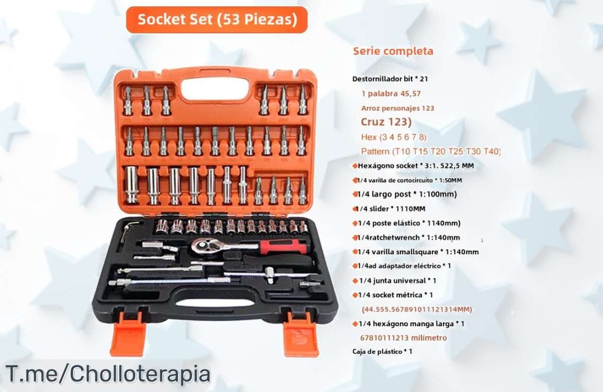 Consigue el set de herramientas para reparación de autos con 53/46 PCS y un taladro potente a un precio loco, ¡ofertón limitado que no puedes dejar escapar!
