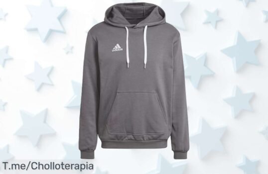Consigue tu sudadera adidas Hombre Entrada 22 en Team Grey Four con capucha ajustable y bolsillo canguro a un precio loco ¡Stock limitado, actúa ya!