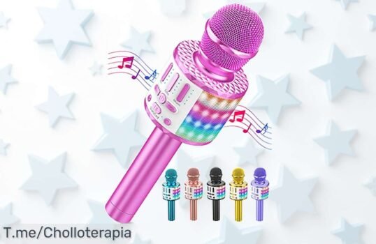 Convierte tu casa en una fiesta con el micrófono inalámbrico Bluetooth Karaoke: sonido envolvente y luces LED ¡Aprovecha este ofertón antes de que se agote!