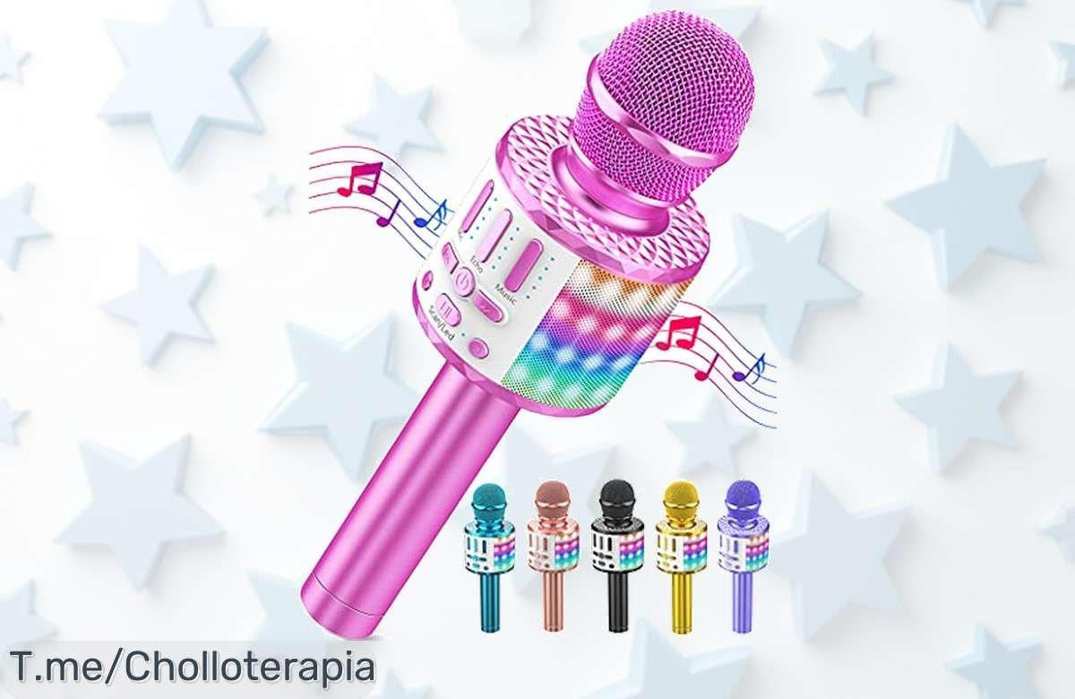 Convierte tu casa en una fiesta con el micrófono inalámbrico Bluetooth Karaoke: sonido envolvente y luces LED. ¡Aprovecha este ofertón antes de que se agote!
