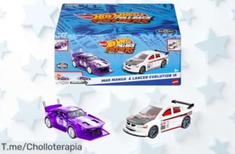 Corre a toda velocidad con el Hot Wheels Pack 2 Coches de Juguete ¡Oferta única y limitada! Disfruta adrenalina pura mientras abres puertas y capós ¡Hazte con este super chollo ya!