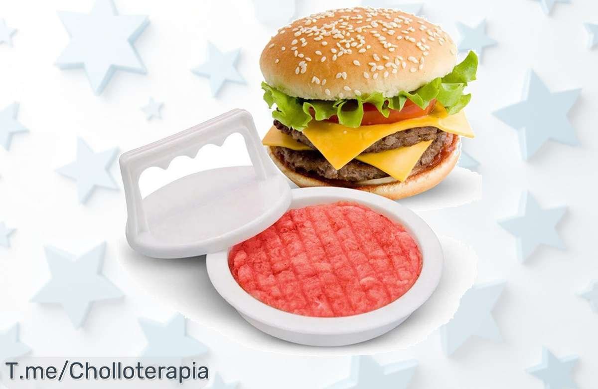 Crea hamburguesas gourmet en segundos con nuestra prensa única, un super chollo que no puedes dejar escapar. ¡Compra ahora antes de que se agoten!
