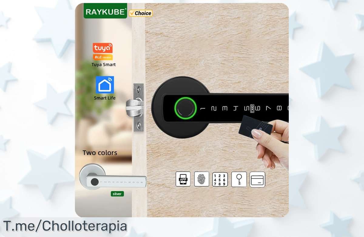 Dale un giro a tu seguridad con la cerradura RAYKUBE Tuya BLE: tecnología de huella dactilar y contraseña al mejor precio loco. ¡Compra ahora antes que se agoten!
