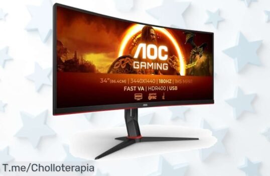 Descubre el AOC Gaming CU34G2XPD, un ofertón en monitor curvo WQHD de 34, con 180Hz y 1ms GTG para que juegues como nunca antes ¡No dejes pasar esta ganga!