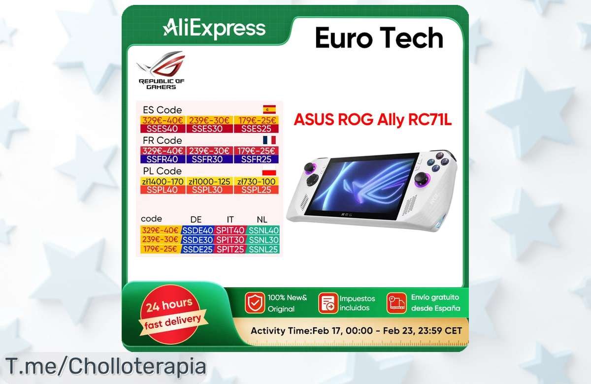 Descubre el ASUS ROG Ally, un procesador AMD Ryzen Z1 Extreme y pantalla FHD para videojuegos ¡Aprovecha este super chollo y compra ya antes de que se agoten!