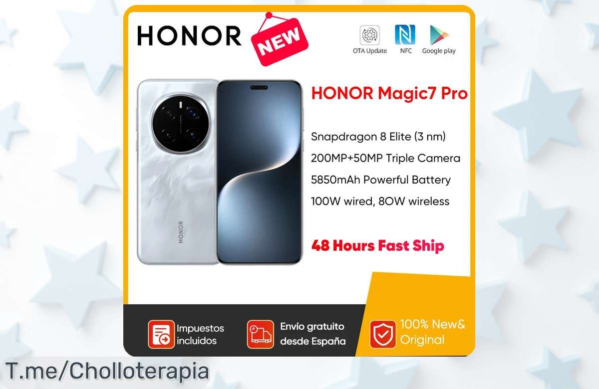 Descubre el Honor Magic7 Pro 5G con pantalla deslumbrante y carga rápida: ¡un super chollo que no puedes dejar pasar, actúa ya antes de que se agote esta oferta única!