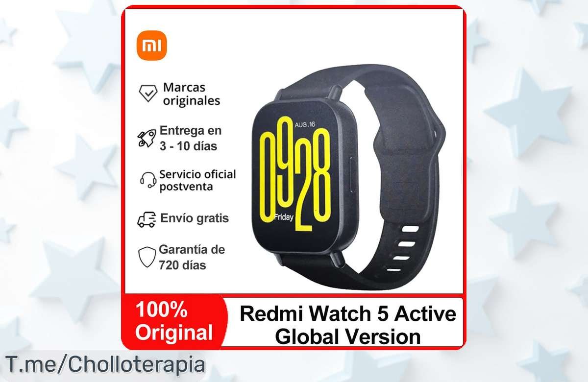 Descubre el Redmi Watch 5 Active con control de ritmo cardíaco y oxígeno en sangre a un precio loco, ¡aprovéchalo ya que la oferta es limitada y estos relojes vuelan!